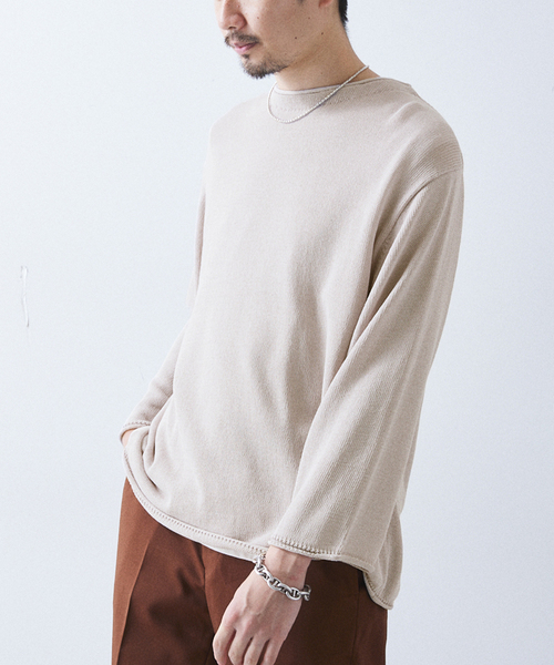 417 EDIFICE（フォーワンセブンエディフィス）の「リネンライククルーネック（ニット/セーター・メンズ・ブラックミックス/ライトグリーン/グレー・LARGE/MEDIUM）」の12枚目の写真