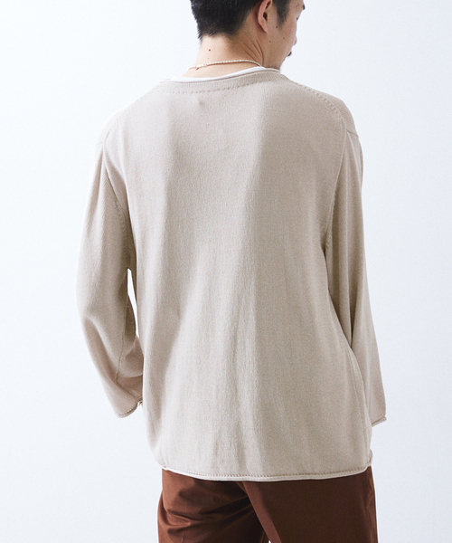 417 EDIFICE（フォーワンセブンエディフィス）の「リネンライククルーネック（ニット/セーター・メンズ・ブラックミックス/ライトグリーン/グレー・LARGE/MEDIUM）」の13枚目の写真