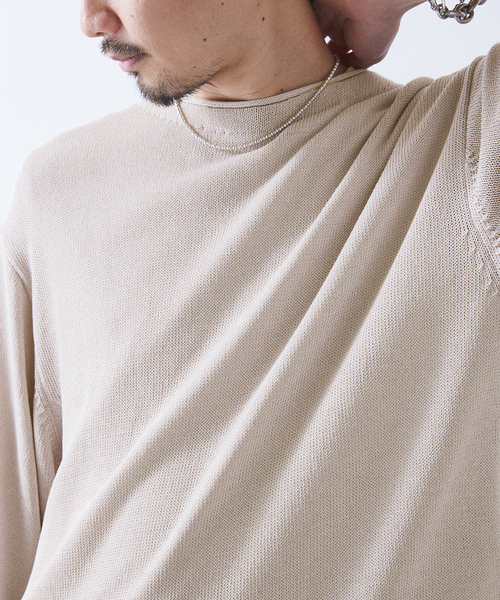 417 EDIFICE（フォーワンセブンエディフィス）の「リネンライククルーネック（ニット/セーター・メンズ・ブラックミックス/ライトグリーン/グレー・LARGE/MEDIUM）」の14枚目の写真