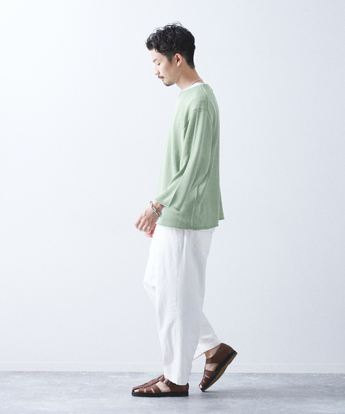 417 EDIFICE（フォーワンセブンエディフィス）の「リネンライククルーネック（ニット/セーター・メンズ・ブラックミックス/ライトグリーン/グレー・LARGE/MEDIUM）」の15枚目の写真