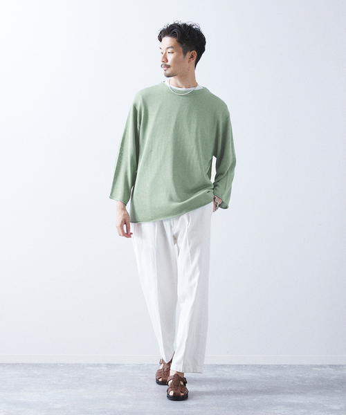 417 EDIFICE（フォーワンセブンエディフィス）の「リネンライククルーネック（ニット/セーター・メンズ・ブラックミックス/ライトグリーン/グレー・LARGE/MEDIUM）」の16枚目の写真