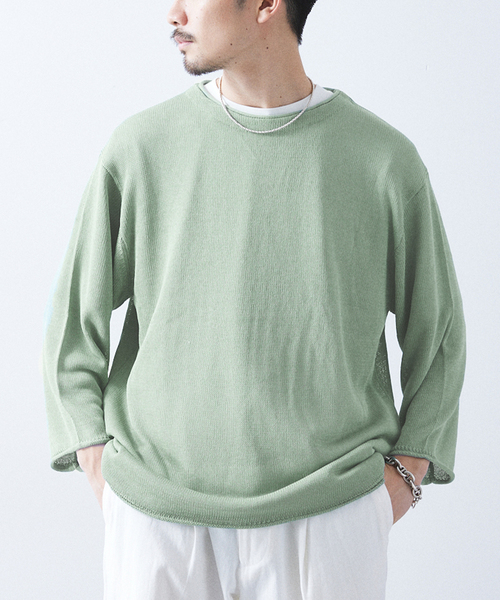 417 EDIFICE（フォーワンセブンエディフィス）の「リネンライククルーネック（ニット/セーター・メンズ・ブラックミックス/ライトグリーン/グレー・LARGE/MEDIUM）」の17枚目の写真