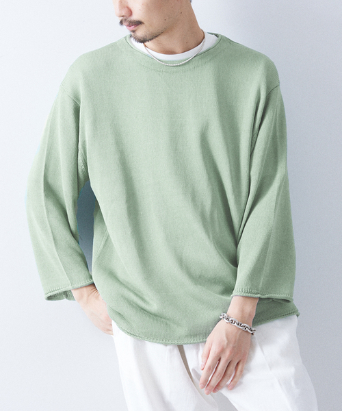 417 EDIFICE（フォーワンセブンエディフィス）の「リネンライククルーネック（ニット/セーター・メンズ・ブラックミックス/ライトグリーン/グレー・LARGE/MEDIUM）」の18枚目の写真