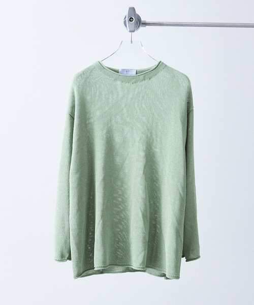 417 EDIFICE（フォーワンセブンエディフィス）の「リネンライククルーネック（ニット/セーター・メンズ・ブラックミックス/ライトグリーン/グレー・LARGE/MEDIUM）」の21枚目の写真