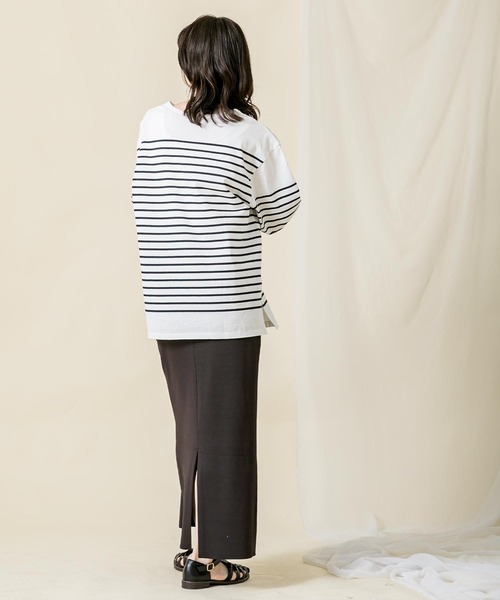 Gready Brilliant(グレディブリリアン)の「C袖口リブボーダーロンTシャツ(Tシャツ/カットソー・レディース・ブラック×ホワイト/ホワイト×ブラック・FREE)」の10枚目の写真