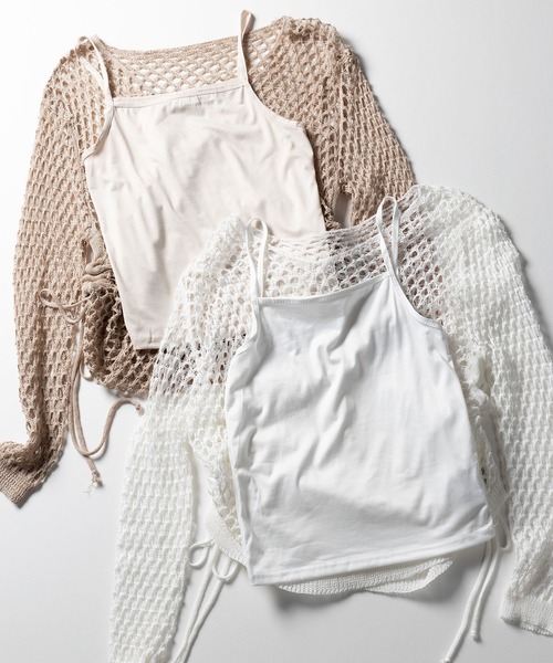 ￼￼TOGA メッシュ トップス リボン付き coca メッシュリボントップス レディース メール便可 24aw