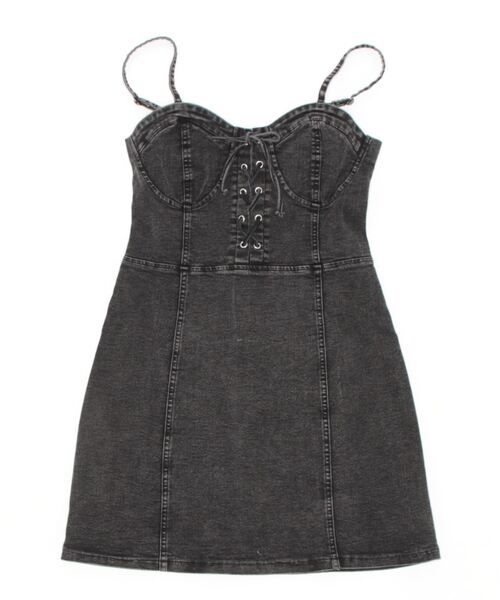 SPIGA（スピーガ）の「ﾚｰｽｱｯﾌﾟﾃﾞﾆﾑｷｬﾐﾜﾝﾋﾟｰｽ（ワンピース・レディース・ブラック/ブルー・FREE）」の6枚目の写真