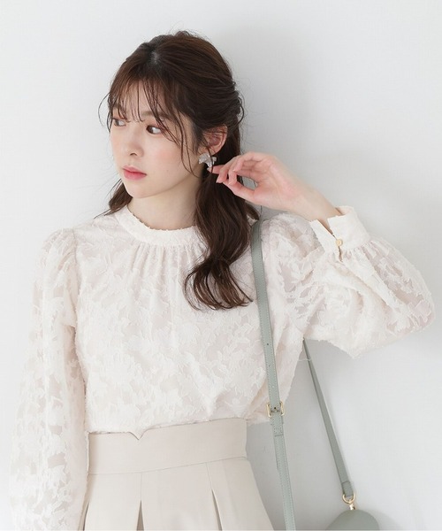 PROPORTION BODY DRESSING(プロポーションボディドレッシング)の「前後2Wayカットジャガードブラウス/1213110307(Tシャツ/カットソー・レディース・ブルー/アイボリー/ブラック・MEDIUM/SMALL)」の2枚目の写真