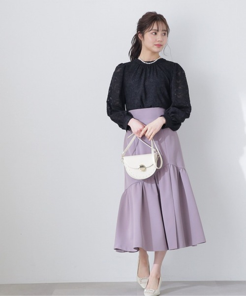 PROPORTION BODY DRESSING(プロポーションボディドレッシング)の「前後2Wayカットジャガードブラウス/1213110307(Tシャツ/カットソー・レディース・ブルー/アイボリー/ブラック・MEDIUM/SMALL)」の8枚目の写真