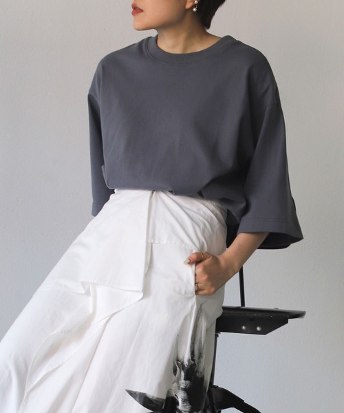 Maisones.(メゾネス)の「Back Attached T-shirt | バックアタッチ Tシャツ(Tシャツ/カットソー・レディース・チャコールグレー/オフホワイト/ピンク・FREE)」の20枚目の写真