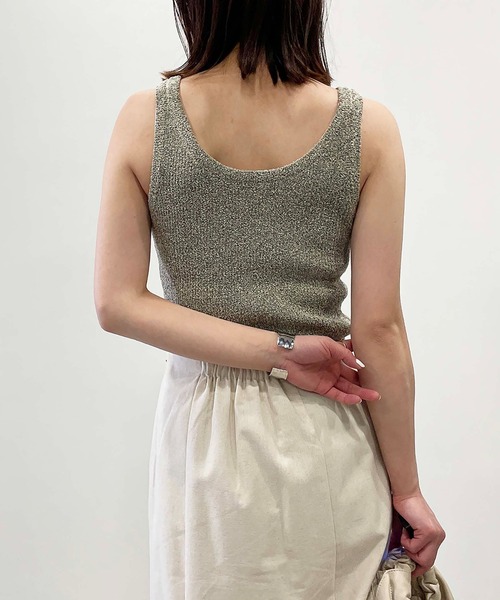 PICCIN（ピッチン）の「【WEB限定】2WAYニットリブタンクトップ（タンクトップ・レディース・グレー/チェリーピンク/ネイビー・M）」の8枚目の写真