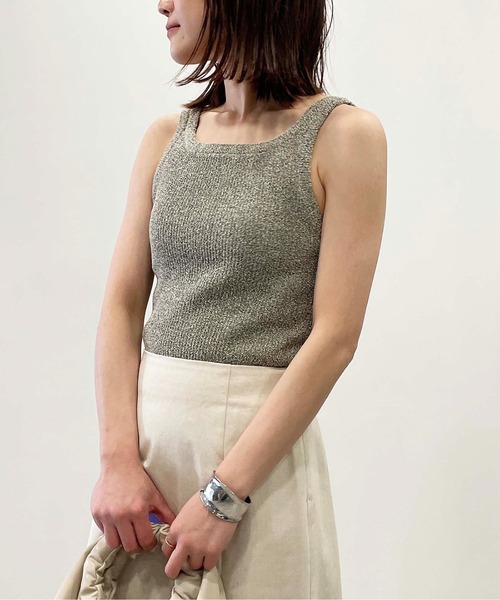 PICCIN（ピッチン）の「【WEB限定】2WAYニットリブタンクトップ（タンクトップ・レディース・グレー/チェリーピンク/ネイビー・M）」の7枚目の写真