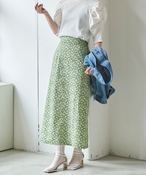 Aunt Marie's(アントマリーズ)の「フラワープリントスカート(スカート・レディース・ネイビー/ライトグリーン・FREE)」の20枚目の写真
