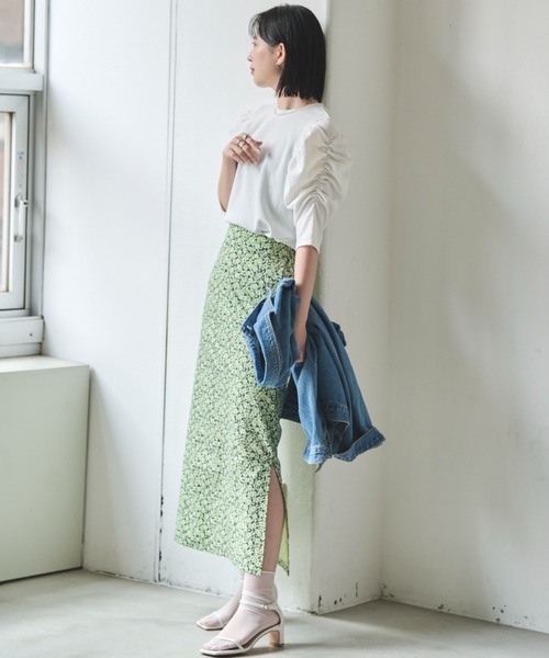 Aunt Marie's(アントマリーズ)の「フラワープリントスカート(スカート・レディース・ネイビー/ライトグリーン・FREE)」の17枚目の写真