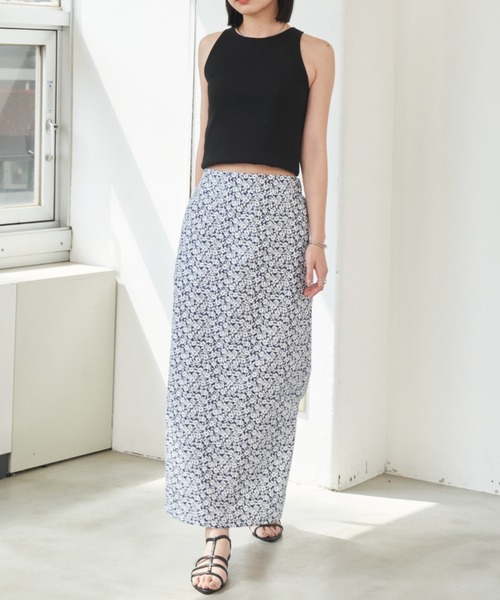 Aunt Marie's(アントマリーズ)の「フラワープリントスカート(スカート・レディース・ネイビー/ライトグリーン・FREE)」の8枚目の写真