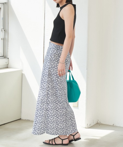 Aunt Marie's(アントマリーズ)の「フラワープリントスカート(スカート・レディース・ネイビー/ライトグリーン・FREE)」の7枚目の写真