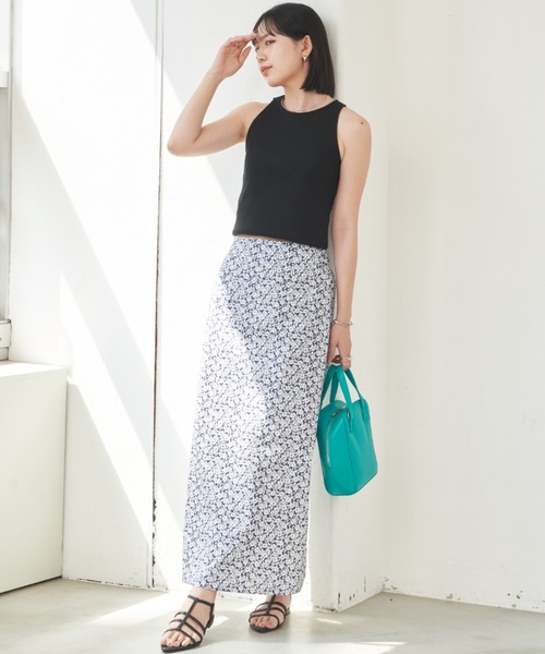 Aunt Marie's(アントマリーズ)の「フラワープリントスカート(スカート・レディース・ネイビー/ライトグリーン・FREE)」の6枚目の写真