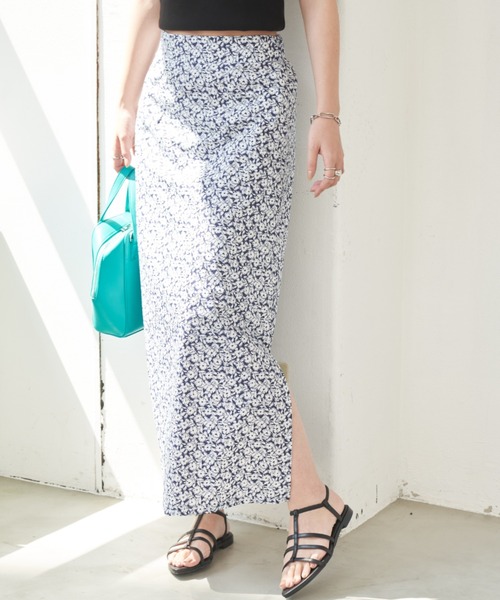 Aunt Marie's(アントマリーズ)の「フラワープリントスカート(スカート・レディース・ネイビー/ライトグリーン・FREE)」の14枚目の写真