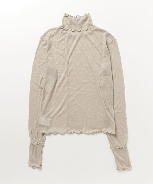 Per sist ence(パーシエンス)の「Per sist ence/パーシエンス シアーリブハイネックメロープルオーバー(Tシャツ/カットソー・レディース・ブラック/ベージュ/アイボリー・FREE)」の4枚目の写真