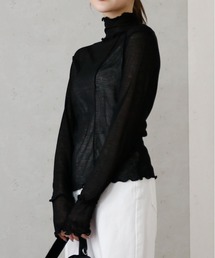 Per sist ence/パーシエンス　シアーリブハイネックメロープルオーバー