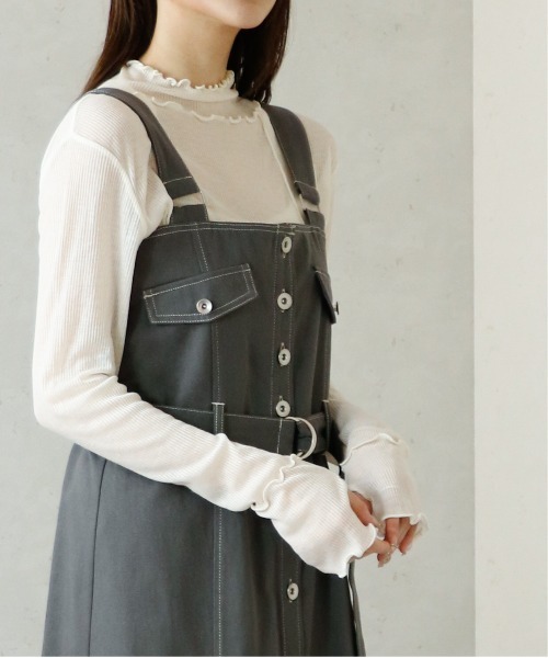 Per sist ence(パーシエンス)の「Per sist ence/パーシエンス シアーリブハイネックメロープルオーバー(Tシャツ/カットソー・レディース・ブラック/ベージュ/アイボリー・FREE)」の14枚目の写真