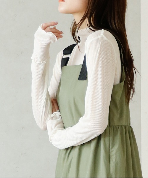 Per sist ence(パーシエンス)の「Per sist ence/パーシエンス シアーリブハイネックメロープルオーバー(Tシャツ/カットソー・レディース・ブラック/ベージュ/アイボリー・FREE)」の13枚目の写真