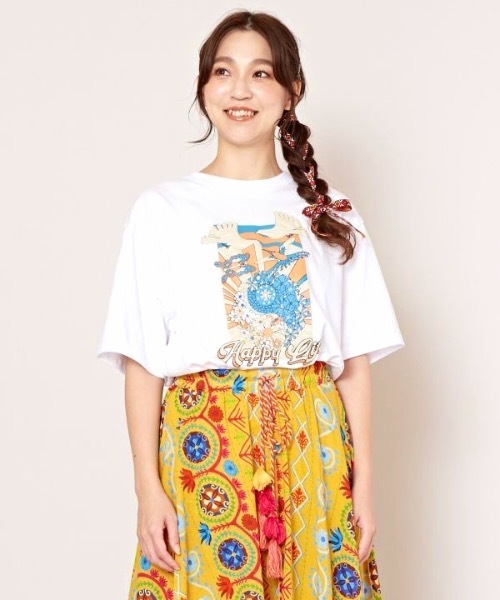 チャイハネ（チャイハネ）の「【チャイハネ】ネオリメンズTシャツ（Tシャツ/カットソー・メンズ・パープル/イエロー/グレー/ブラック/ホワイト・L/M）」の7枚目の写真