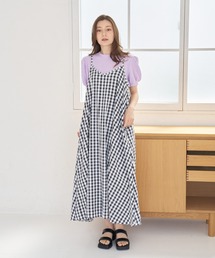 チェックキャミワンピース