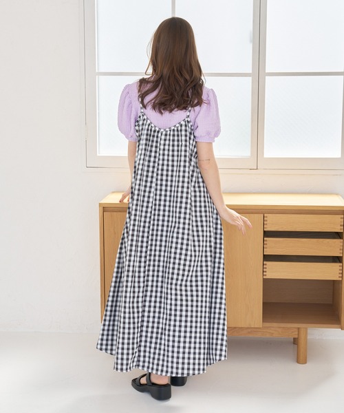 日本未発売*MIUMIU* Vichy チェック キャミソールワンピース セール】チェックキャミワンピース（ワンピース）｜a:mure