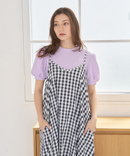 a:mure(アミュール)の「チェックキャミワンピース(ワンピース・レディース・ブラック・F)」の14枚目の写真