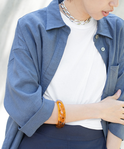 IENA（イエナ）の「【ATON/エイトン】FRESCA SINGLE JERSEY TANK TOP / タンクトップ（タンクトップ・レディース・チャコールグレー/ホワイト/ウッド/グリーン・FREE）」の9枚目の写真