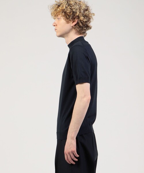 TOMORROWLAND (トゥモローランド)の「シルクコットン ショートスリーブモックネックプルオーバーニット(ニット/セーター・メンズ・ネイビー/ホワイト/ブラック・L/M/S)」の13枚目の写真