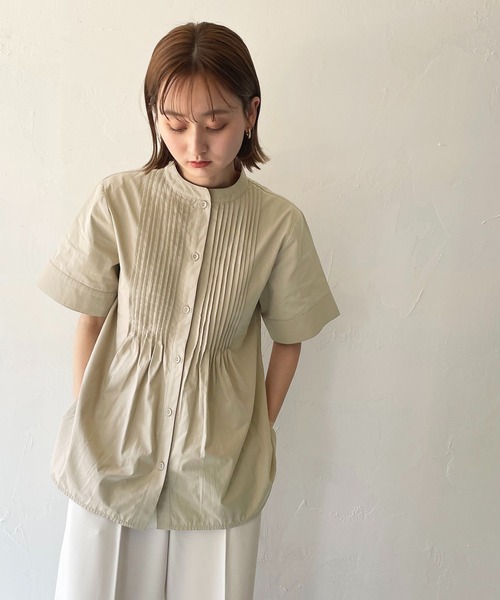 CLEIO（クレイオ）の「【CLEIO】ピンタックシェイプシャツ（シャツ/ブラウス・レディース・オフホワイト/ライトグレー/ベージュ・FREE）」の3枚目の写真