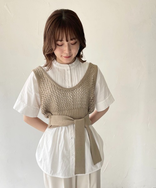 CLEIO（クレイオ）の「【CLEIO】ピンタックシェイプシャツ（シャツ/ブラウス・レディース・オフホワイト/ライトグレー/ベージュ・FREE）」の16枚目の写真