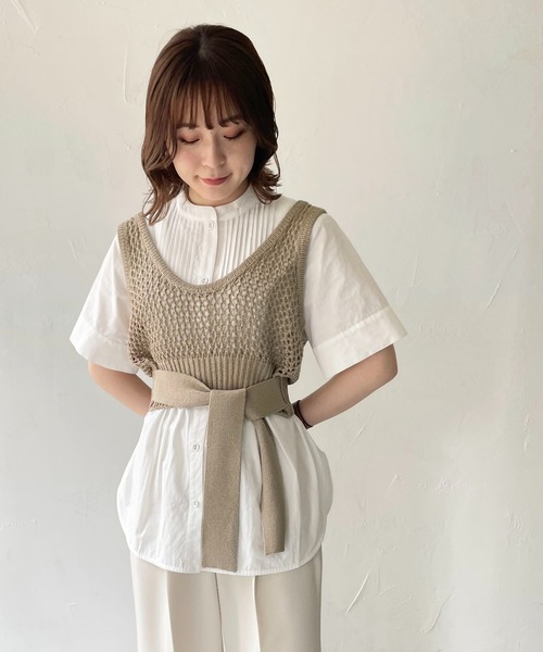 CLEIO（クレイオ）の「【CLEIO】ピンタックシェイプシャツ（シャツ/ブラウス・レディース・オフホワイト/ライトグレー/ベージュ・FREE）」の9枚目の写真