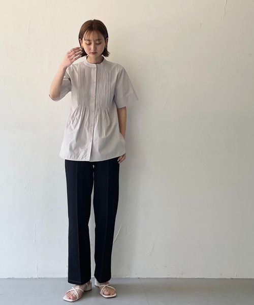 CLEIO（クレイオ）の「【CLEIO】ピンタックシェイプシャツ（シャツ/ブラウス・レディース・オフホワイト/ライトグレー/ベージュ・FREE）」の21枚目の写真