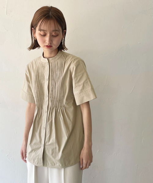 CLEIO（クレイオ）の「【CLEIO】ピンタックシェイプシャツ（シャツ/ブラウス・レディース・オフホワイト/ライトグレー/ベージュ・FREE）」の8枚目の写真