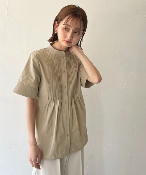 CLEIO（クレイオ）の「【CLEIO】ピンタックシェイプシャツ（シャツ/ブラウス・レディース・オフホワイト/ライトグレー/ベージュ・FREE）」の22枚目の写真