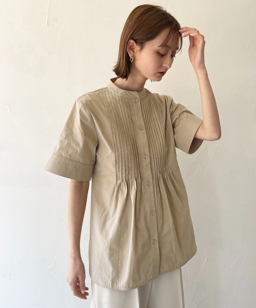 CLEIO（クレイオ）の「【CLEIO】ピンタックシェイプシャツ（シャツ/ブラウス・レディース・オフホワイト/ライトグレー/ベージュ・FREE）」の15枚目の写真