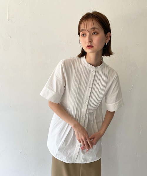 CLEIO（クレイオ）の「【CLEIO】ピンタックシェイプシャツ（シャツ/ブラウス・レディース・オフホワイト/ライトグレー/ベージュ・FREE）」の18枚目の写真