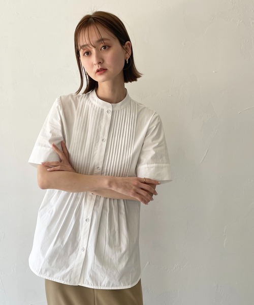 CLEIO（クレイオ）の「【CLEIO】ピンタックシェイプシャツ（シャツ/ブラウス・レディース・オフホワイト/ライトグレー/ベージュ・FREE）」の11枚目の写真