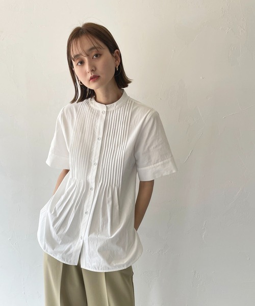 CLEIO（クレイオ）の「【CLEIO】ピンタックシェイプシャツ（シャツ/ブラウス・レディース・オフホワイト/ライトグレー/ベージュ・FREE）」の12枚目の写真