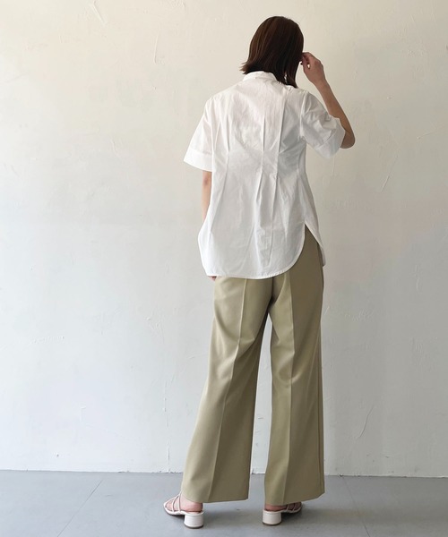 CLEIO（クレイオ）の「【CLEIO】ピンタックシェイプシャツ（シャツ/ブラウス・レディース・オフホワイト/ライトグレー/ベージュ・FREE）」の6枚目の写真