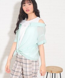 ◆【2WAY/130cm】着回しバツグン！シアーシャツレイヤードトップス