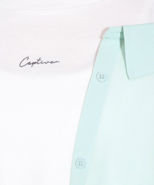 PINK-latte(ピンクラテ)の「◆【2WAY/130cm】着回しバツグン!シアーシャツレイヤードトップス(シャツ/ブラウス・キッズ・アイボリー/ベビーピンク/ライトグリーン/ブルー系6/ブルー系2/アイボリー系1/サックスブルー系1・15 /14/16/13)」の21枚目の写真