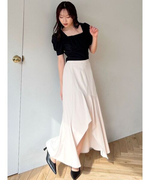 nangostans アシンメトリーヘムスカート アシンメトリーカッティングヘムデニムロングスカート – ANNA