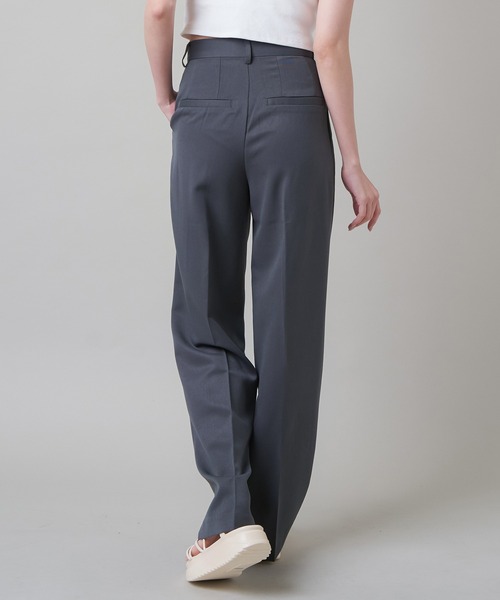 SPINNS（スピンズ）の「ハイウエストデザイン ストレートパンツ（スラックス・レディース・チャコール/ブラック・S/M）」の6枚目の写真