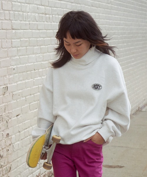 ROXY(ロキシー)の「HIGHNECK FLEECETOP/ロキシーハイネックスウェット(スウェット・レディース・ブラック/グレー/ブルー・MEDIUM/LARGE)」の1枚目の写真