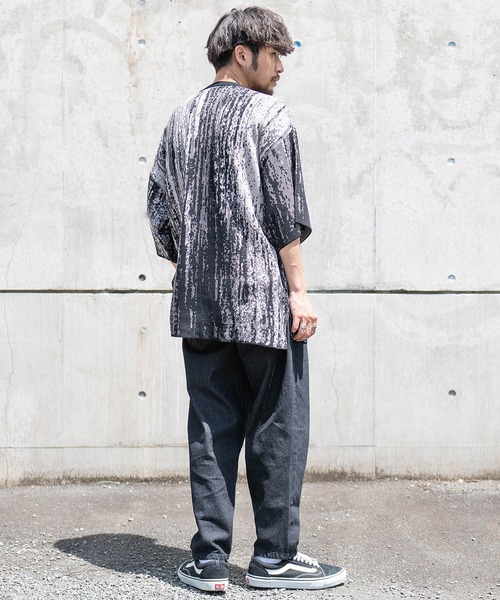SILVER BULLET(シルバーバレット)の「『CavariA/キャバリア』Wジャガードオーバーサイズ5分袖クルー(Tシャツ/カットソー・メンズ・グレー/ブラック/ブルー/グレイッシュベージュ・L/M)」の10枚目の写真