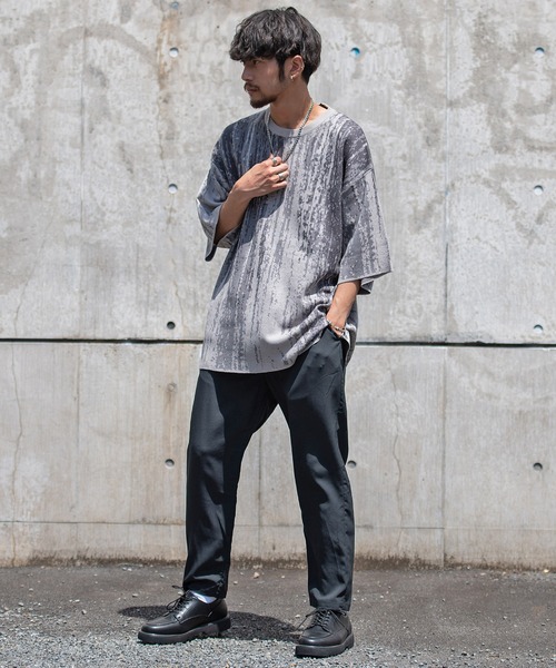 SILVER BULLET(シルバーバレット)の「『CavariA/キャバリア』Wジャガードオーバーサイズ5分袖クルー(Tシャツ/カットソー・メンズ・グレー/ブラック/ブルー/グレイッシュベージュ・L/M)」の13枚目の写真